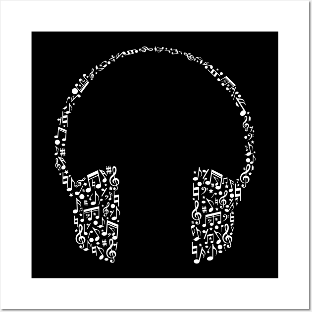 music notes headphone Wall Art by Itsme Dyna